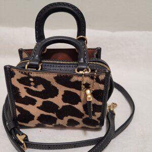 Rogue Bag 12 In Haircalf With Leopard Print